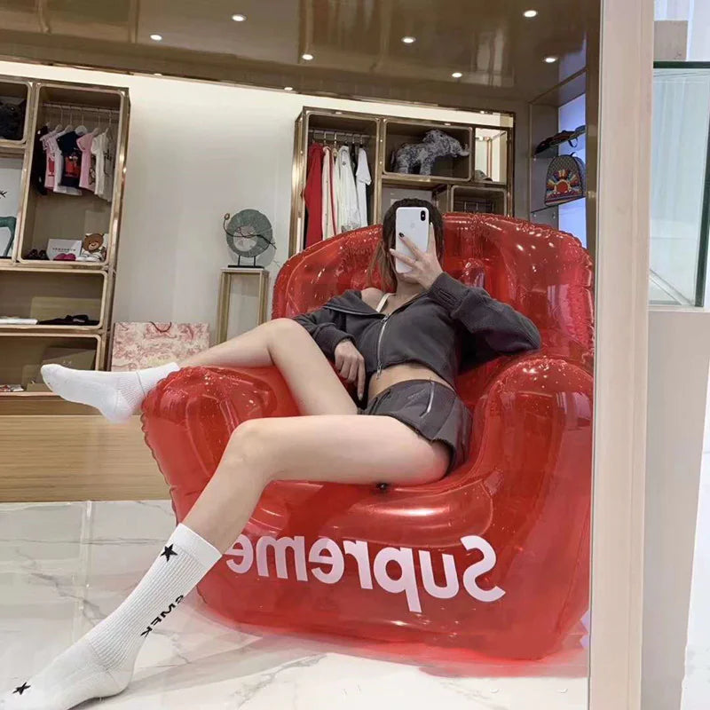 Red sofa chair transparent sofa stool Mimarta