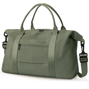 Travel Duffle Bag, Waterproof Weekender Bag Carry On Tote Bags for Women, Travel Essentials Sport Gym Bag for Men, Hospital Bag for Labor and Delivery, Overnight Bag Luggage Bag with Trolley Sleeve 06 Dark Green Rieworkes