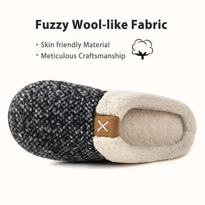 ULTRAIDEAS Women's Indoor Bedroom Slipper with Memory Foam, Gift for Women, Wool-Like House Shoe with Anti-Skid Rubber Sole for Ladies 5-6 Grey Rieworkes