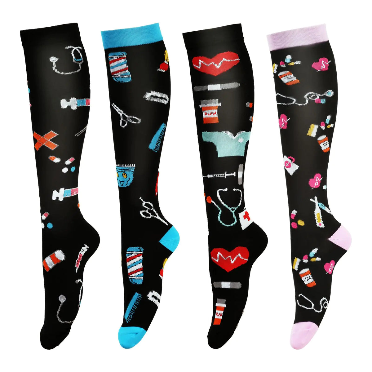 LEOSTEP Compression Socks for Women & Men Circulation Long Stockings Support for Nurses Pregnant Hiking Riding Running Mimarta