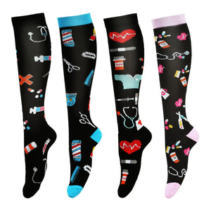 LEOSTEP Compression Socks for Women & Men Circulation Long Stockings Support for Nurses Pregnant Hiking Riding Running Mimarta