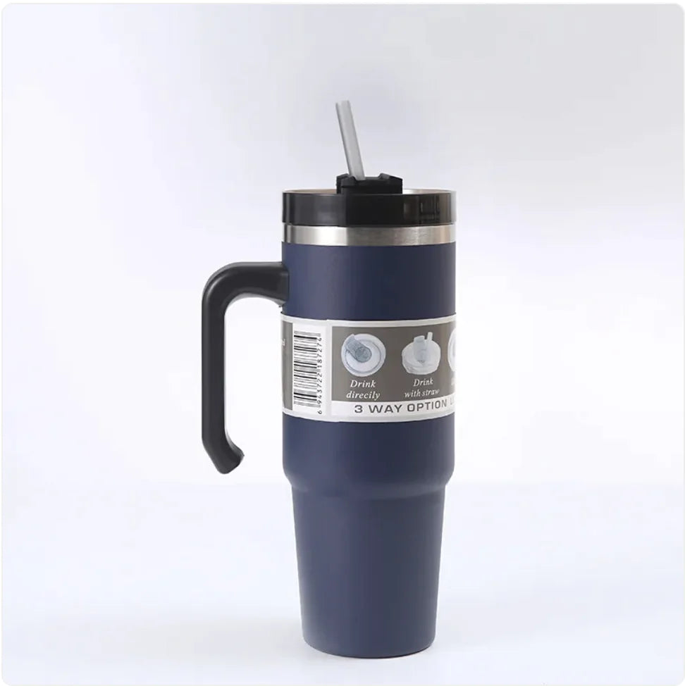 Handled Car Cup with Straw Rieworkes