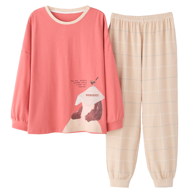 Cute Winter Cartoon Print Women's Pajama Set Mimarta