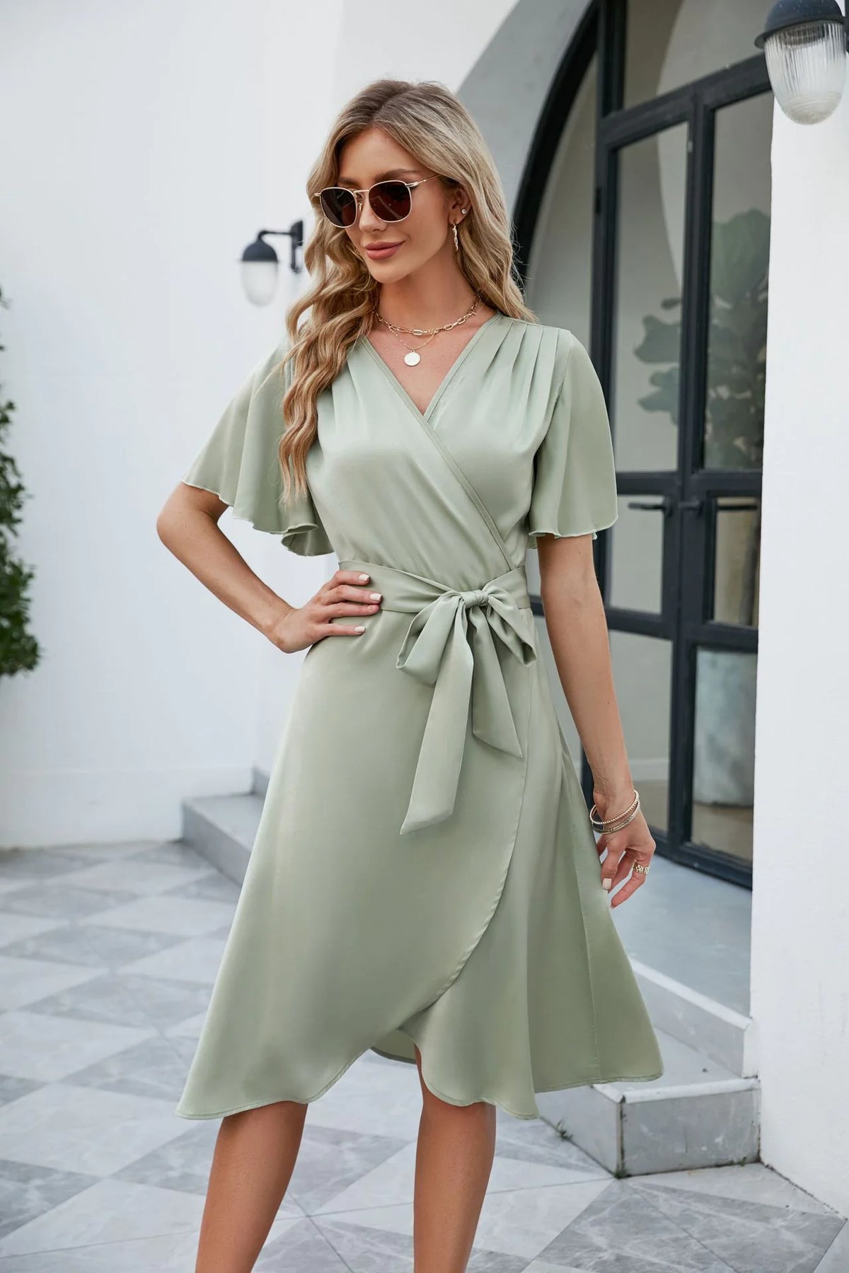 V-Neck Split Maxi Dress Rieworkes