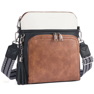 Crossbody Purse for Women,Lightweight Medium Crossbody Bag Soft Leather Women's Shoulder Handbags with Tassel Taupe Rieworkes