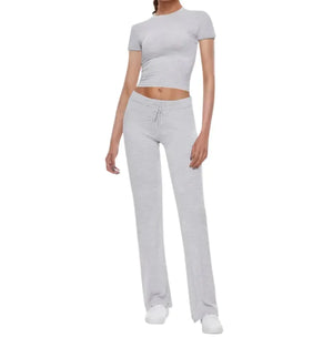 Solid Color T-shirt Casual Pants Suit Rieworkes