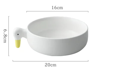 Creative Duckling Ceramic Bowl and Coffee Cup Set Mimarta