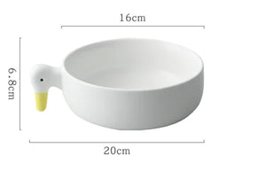 Creative Duckling Ceramic Bowl and Coffee Cup Set Mimarta