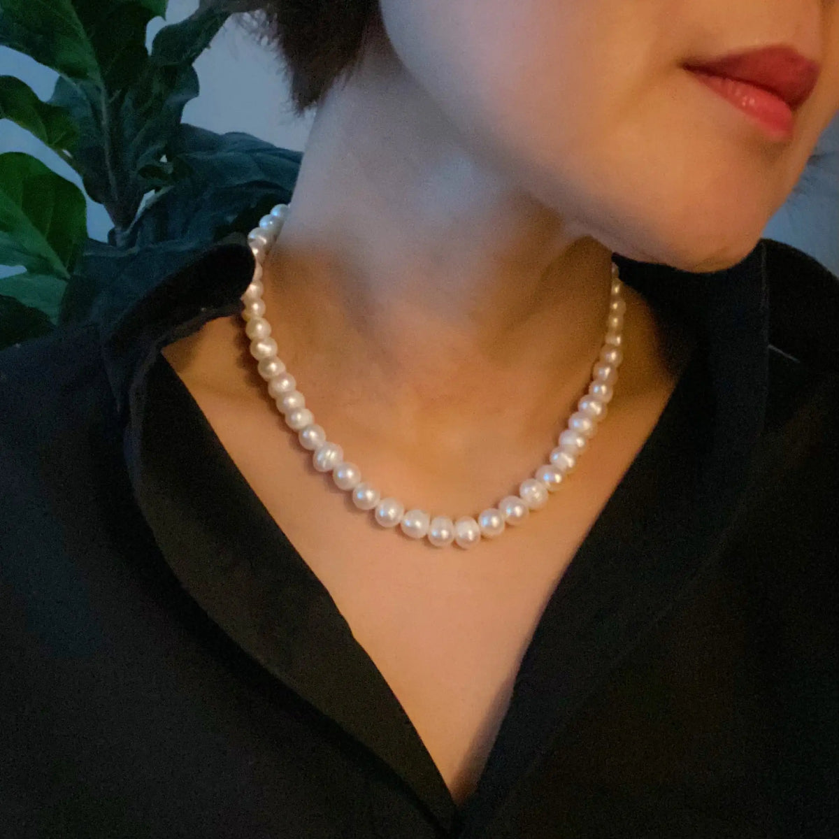 Clover Clasp Genuine Pearl Necklace Rieworkes