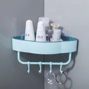 Triangular Adhesive Shelf with Hook for Bathroom Mimarta