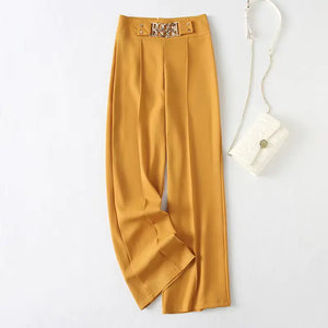 Elegant High-Waist Stretchy Wide-Leg Pants for Women Mimarta
