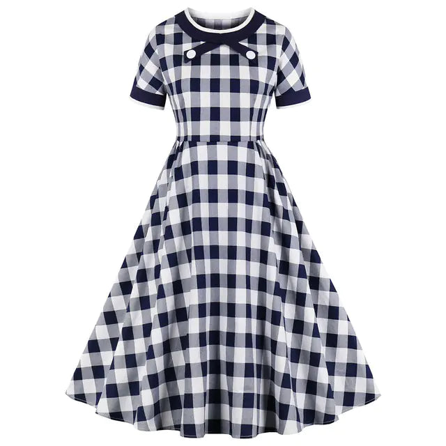 Elegant 1950s Embroidered Mesh Retro Party Dress Mimarta