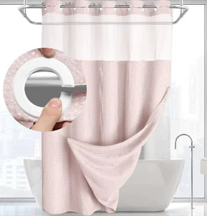 Without Hook Double-Layer Shower Curtain Set Rieworkes
