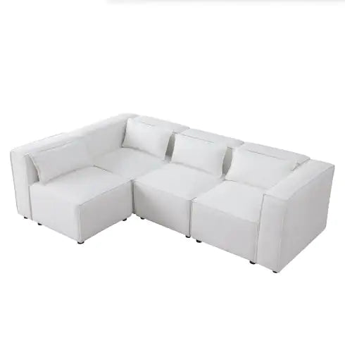 Modular Sofa BEIGE Chenille Fabric, Simple And Grand, The Seat And Back Is Very Soft. This Is Also A KNOCK DOWN Sofa Rieworkes