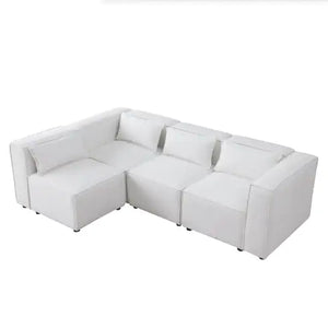 Modular Sofa BEIGE Chenille Fabric, Simple And Grand, The Seat And Back Is Very Soft. This Is Also A KNOCK DOWN Sofa Rieworkes