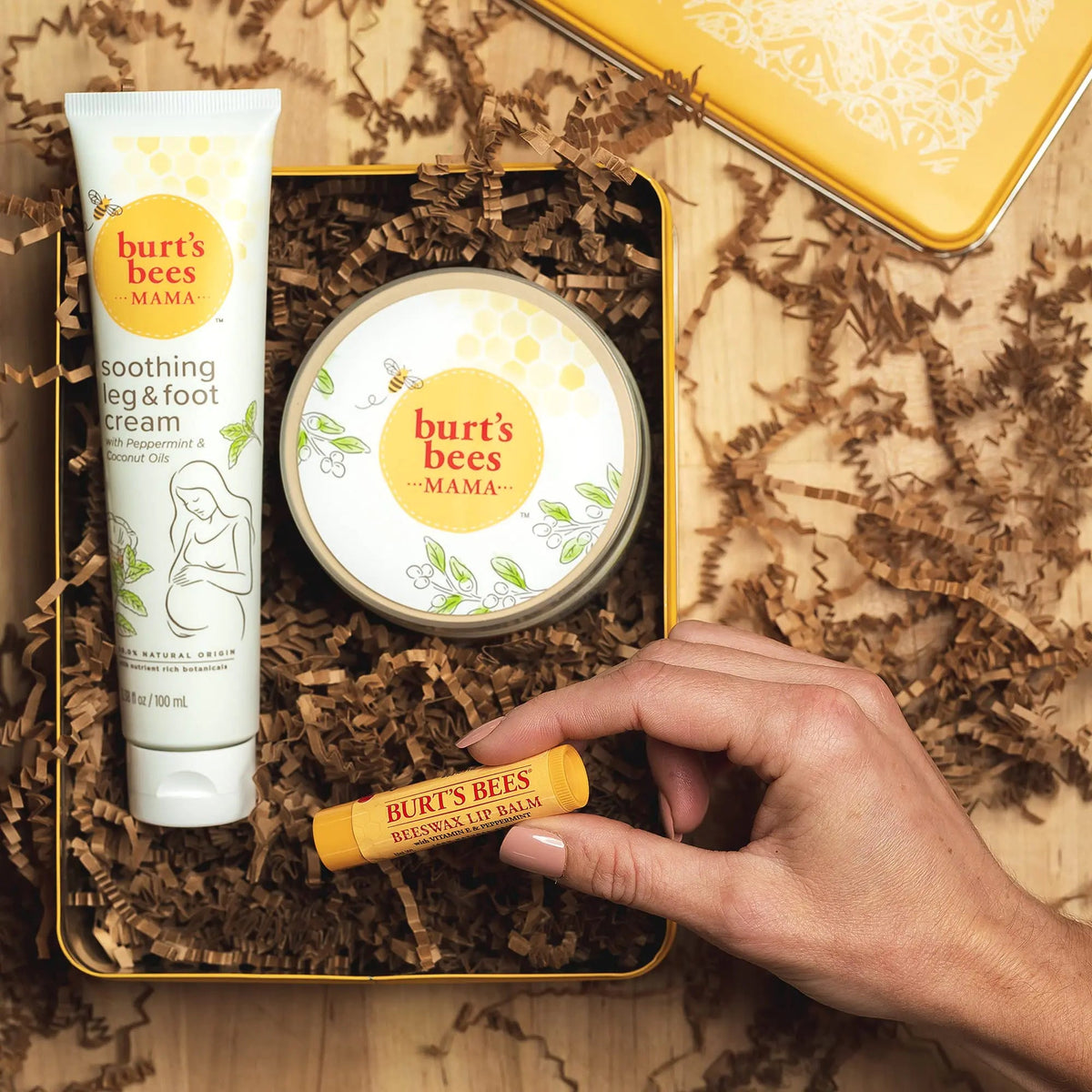 Burt's Bees Pregnancy Essentials Gifts Set, 3 Giftable Baby Shower Products & Must Have Baby Registry Items, Nourishing Skincare - Mama Belly Butter, Original Lip Balm, Leg & Foot Cream Mama Pregnancy Set 3 Count (Pack of 1) Rieworkes