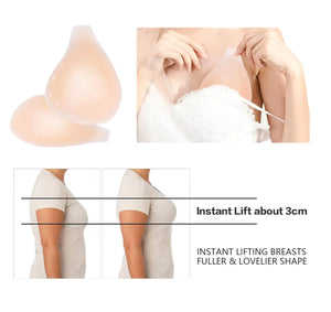 Sticky Bra Silicone Adhesive Bra for Women Invisible Bras for Backless Strapless Dress Nippless Covers Push Up Bra C/D Cup Rieworkes