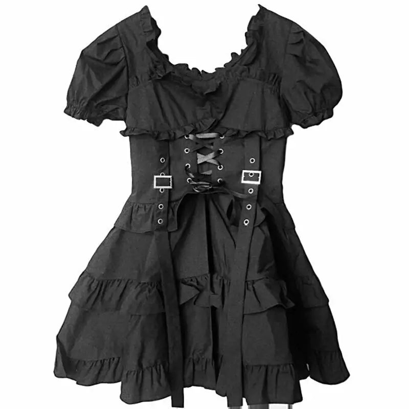 Gothic Women Black Dress Rieworkes