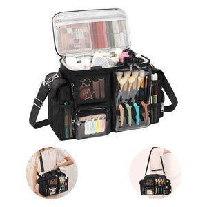 Hairstylist Traveling Bag Hair Tool Organizer Hairdresser Bag with Adjustable Dividers Hair Tools Travel Bag with Multi Pockets Hairdressing Bag Makeup Artist Bag with Shoulder Strap & Waist Strap Rieworkes