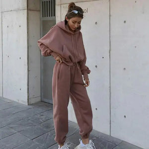 Women Warm Hoodie and Pants Set Rieworkes
