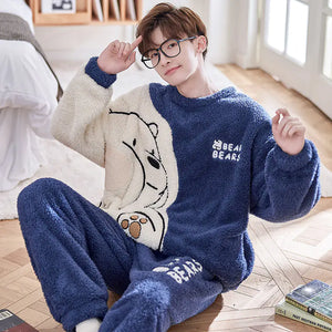 Men's Thickened Plush Winter Home Suit for Autumn/Winter Mimarta