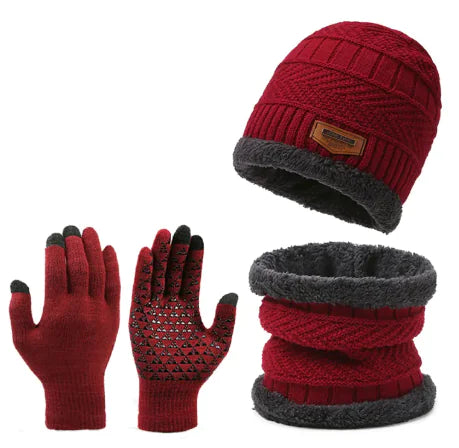 Winter Scarf Gloves Three-piece Set Mimarta