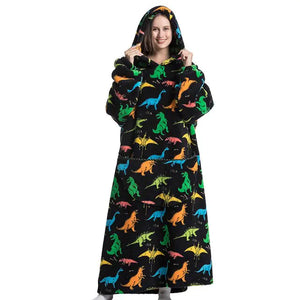 Oversized Long Blanket Hoodie Autumn Winter Fleece Rieworkes