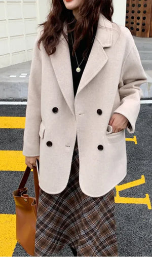 Women's New Short Double-sided Cashmere Coat Rieworkes