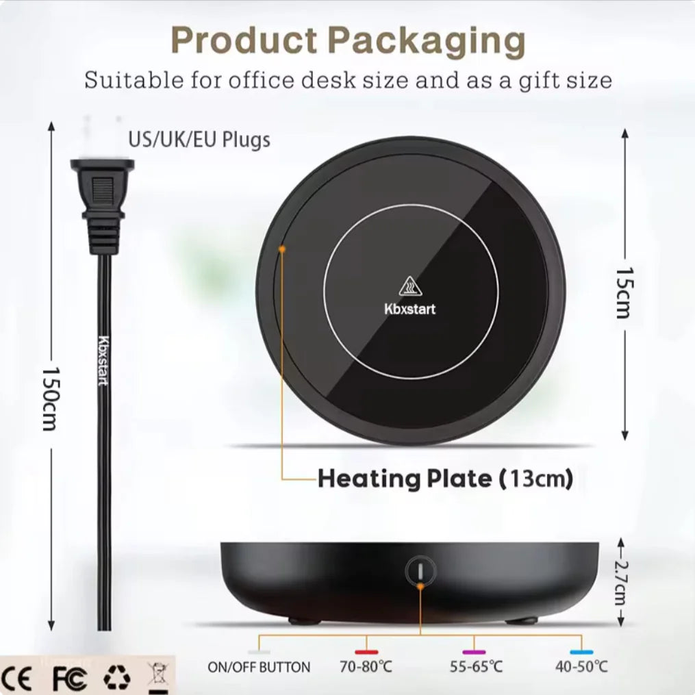 Versatile 110V/220V Electric Coffee Mug Warmer - Keep Your Drinks Hot with Our Stylish Heating Pad Coaster! Perfect for Tea, Milk, and More! Rieworkes