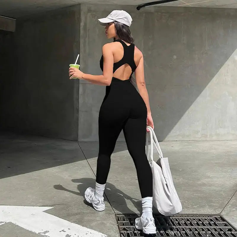 Women's Sleeveless Bodycon Yoga Jumpsuit Rieworkes