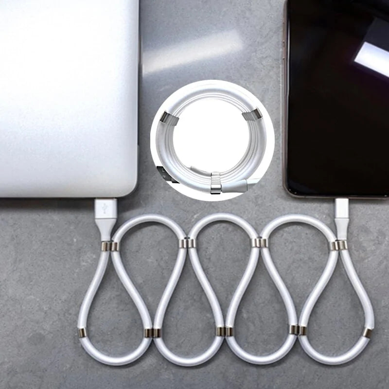 Magnetic Self Winding Cable For Samsung Huawei Rieworkes
