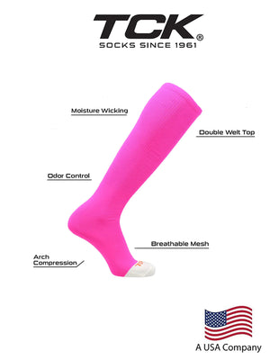 TCK Prosport Tube Socks Baseball Socks Softball Football Hot Pink X-Large Rieworkes