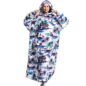 Oversized Long Blanket Hoodie Autumn Winter Fleece Rieworkes