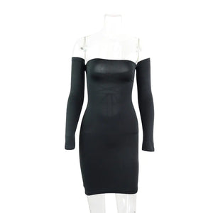 Strapless large women long sleeve backless night club dress women Rieworkes