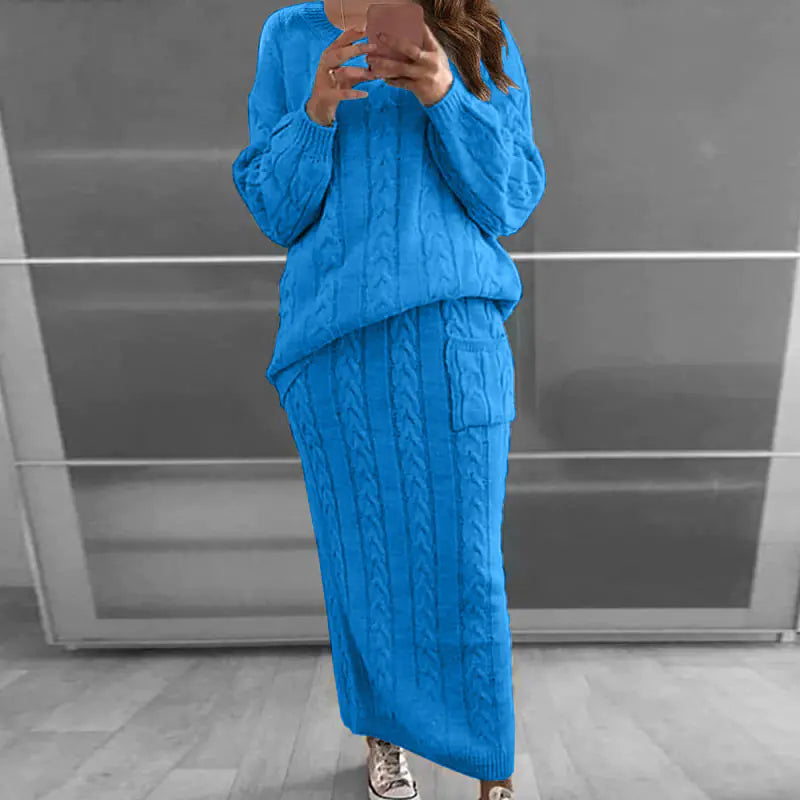 Autumn Winter Women's Fashion Sweater Dress Set Mimarta