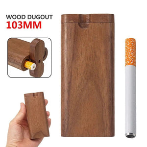 Wooden Dugout Pipe Self Cleaning Metal Bat Poker Smoking Pipe One Hitter Kit US Rieworkes