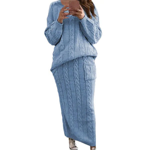 Autumn Winter Women's Fashion Sweater Dress Set Mimarta