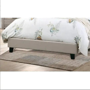 Contemporary 1pc Queen Size Bed Adjustable HB Light Brown Polyfiber Tufted Upholstered Wooden Bedframe Bedroom Furniture Rieworkes