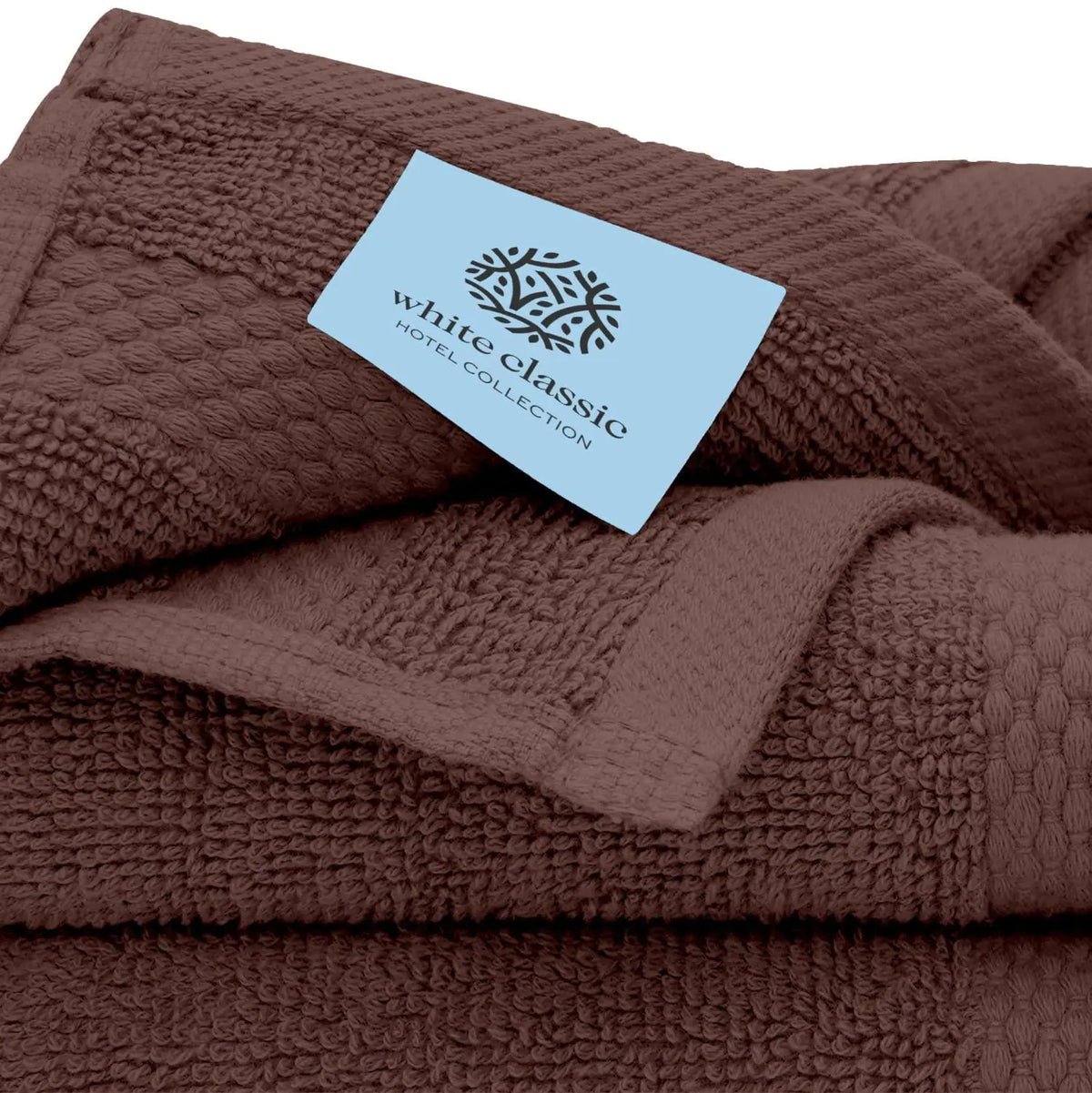 Luxury Brown Bath Towel 8 Piece Set Combed Cotton Hotel Quality Brown Towels Set Rieworkes