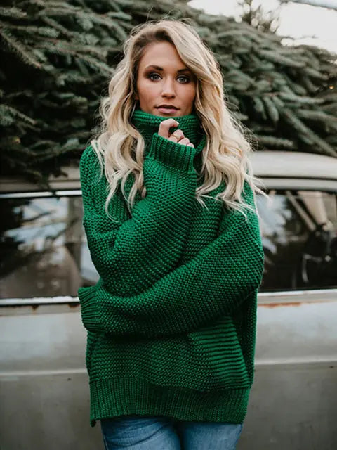 Warm Knitted Turtleneck Sweater Women Rieworkes