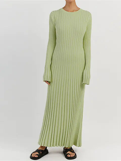 Ribbed Knit Maxi Dress: Elegant Autumn Style Rieworkes