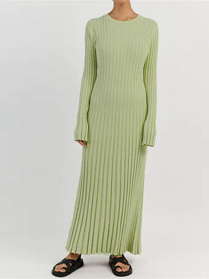Ribbed Knit Maxi Dress: Elegant Autumn Style Rieworkes