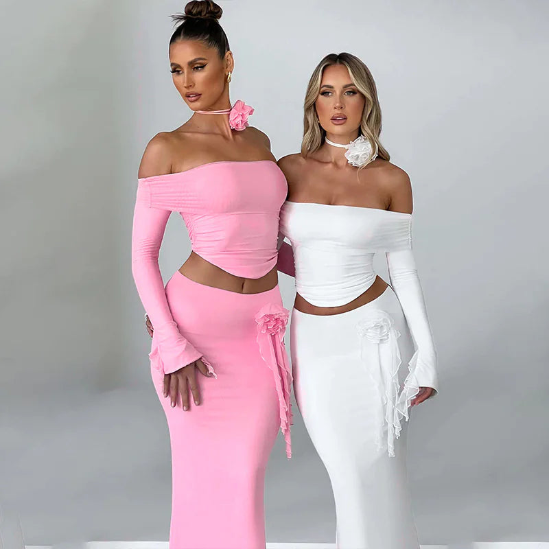 Long Sleeve Skirt Set Mimarta