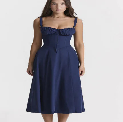 Parisian Dress - Waist Shaping Floral Maxi Dress (One Piece) Mimarta