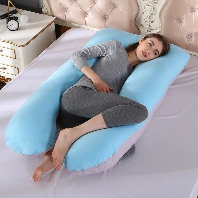 Sleeping Support Pillow For Pregnant Women Body PW12 100% Cotton Rabbit Print U Shape Maternity Pillows Pregnancy Side Sleepers Rieworkes
