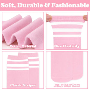 Toddler Soccer Socks Kids Soccer Socks Youth Soccer Socks Kids Baseball Socks Girls Softball Socks Boys Football Socks 6-9 Years 3 Pack Pink/White, Hot Pink/White, White/Pink Rieworkes