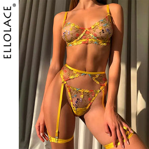 Transparent Bra Floral Embroidery Underwear Rieworkes