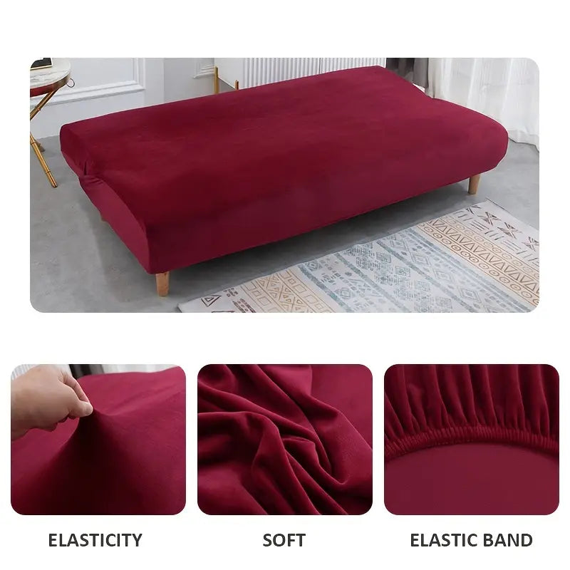 Armless Stretch Sofa Bed Cover for 3 Seater Couch Mimarta