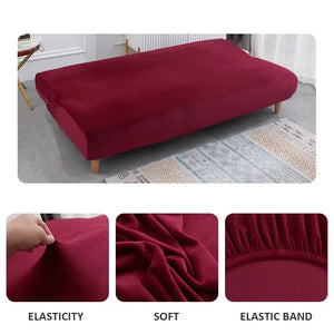 Armless Stretch Sofa Bed Cover for 3 Seater Couch Mimarta