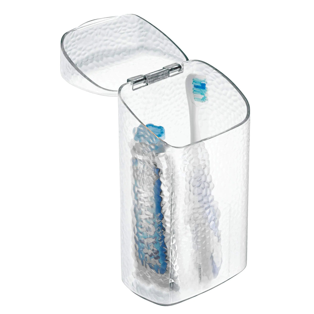 iDesign 53450 Rain Toothbrush Holder Dental Center for Toothpaste Electric Toothbrush Water Flosser Bathroom Countertop Organizer Clear Mimarta